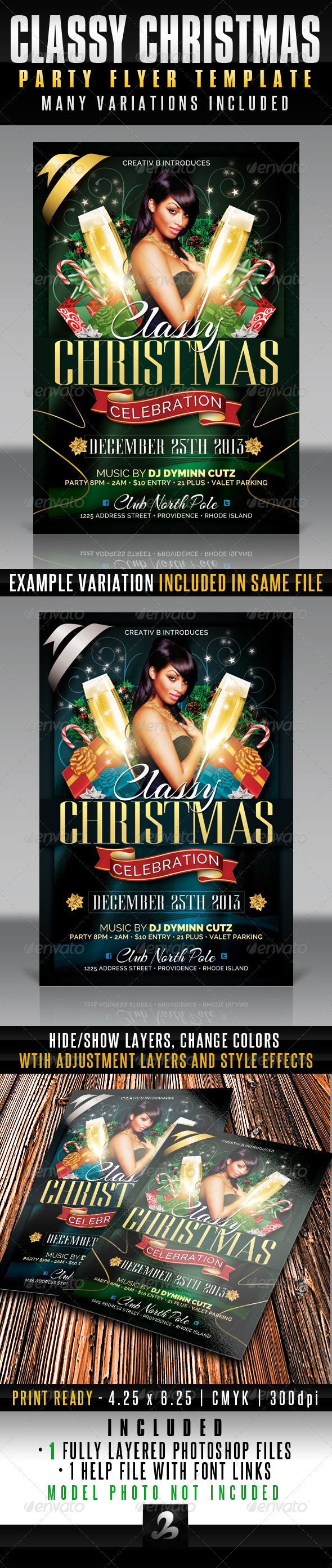 Classy Christmas Party Flyer Template - Holidays Events