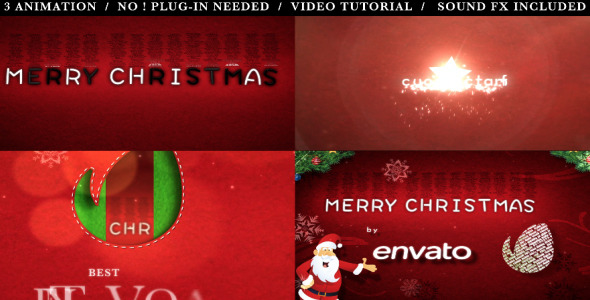 Merry Christmas Typography - VideoHive 6340056