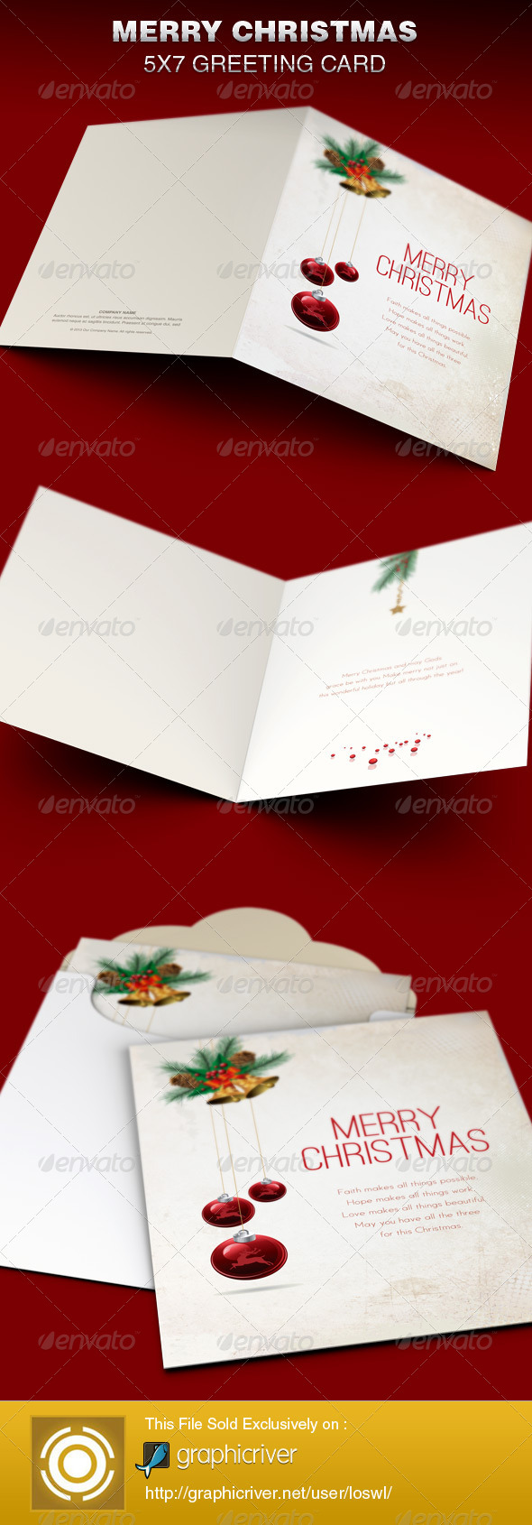 Merry Christmas Greeting Card Template - Greeting Cards Cards & Invites