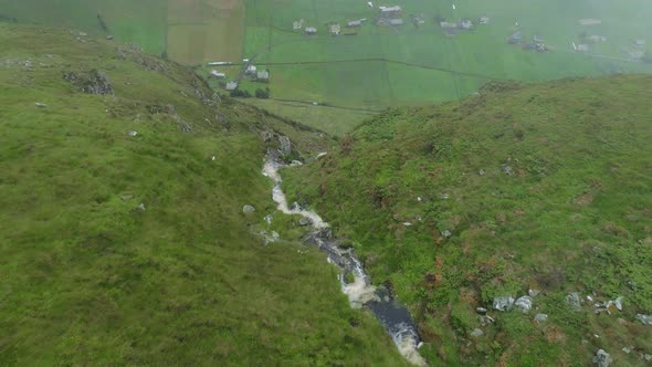 Aerial View of the Hoddevik Stream in the Valley alt
