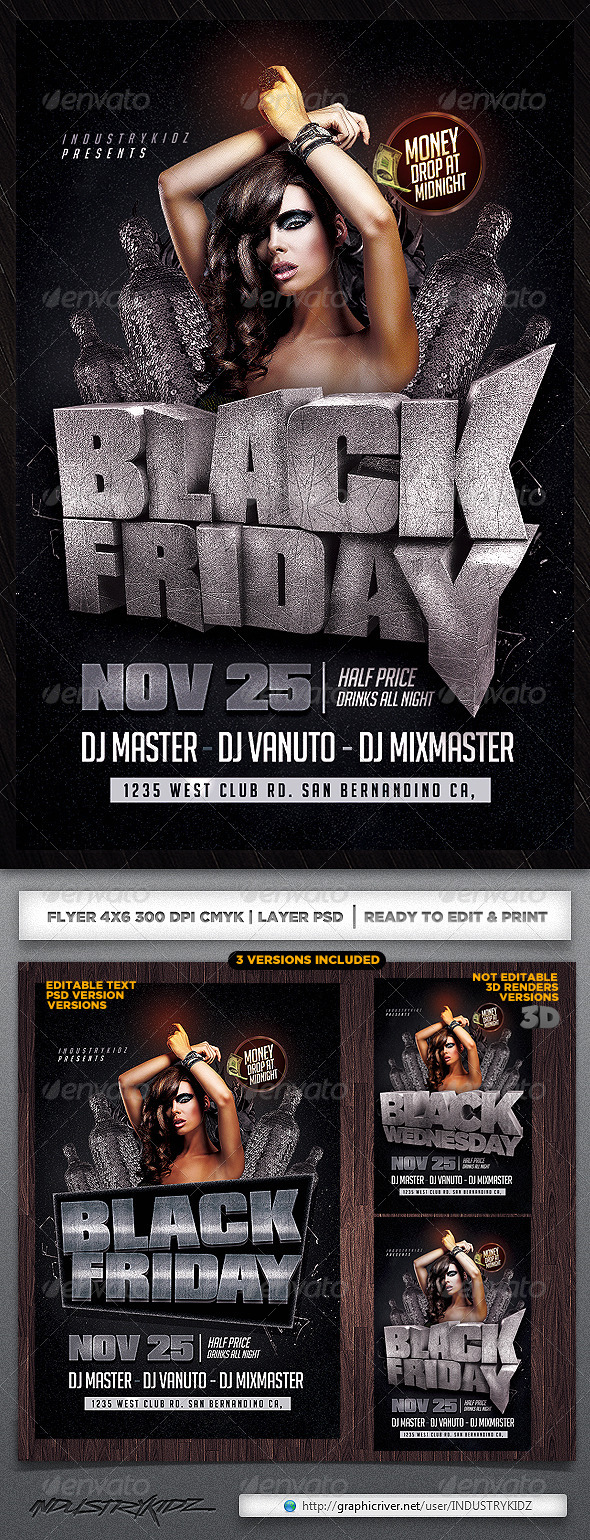 Black Friday PSD Flyer - Clubs & Parties Events