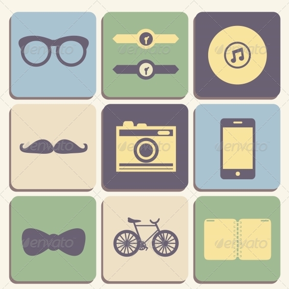 Hipster Icons Set