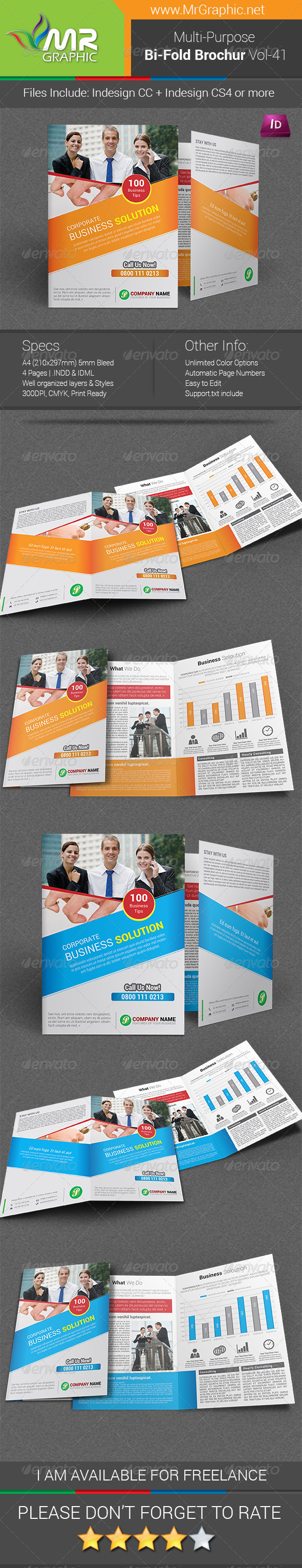 Multipurpose Bi-fold Brochure Template Vol-41 - Corporate Brochures