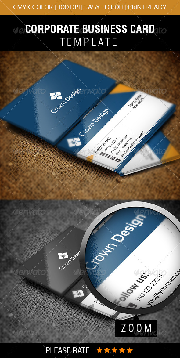 Crown Design Business Card - Corporate Business Cards