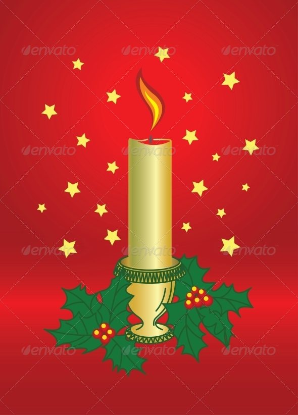 Vector Christmas Candle - Christmas Seasons/Holidays