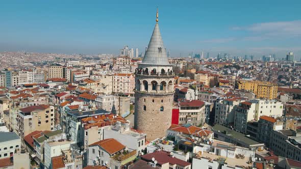 Galata Tower in Istanbul. Aerial view. Istanbul panorama. Galata tower in Istanbul, Turkie. Aerial d alt