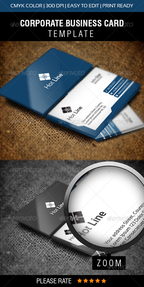 Hot Line Business Card - Corporate Business Cards