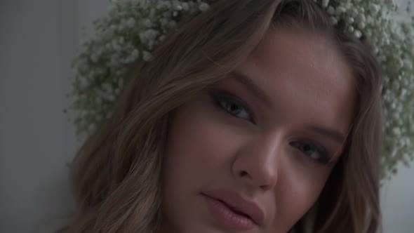 Beautiful Look of a Girl in a Wreath
