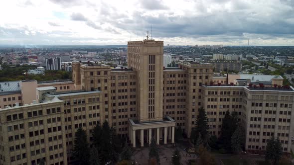 Karazin National University, Kharkiv city aerial