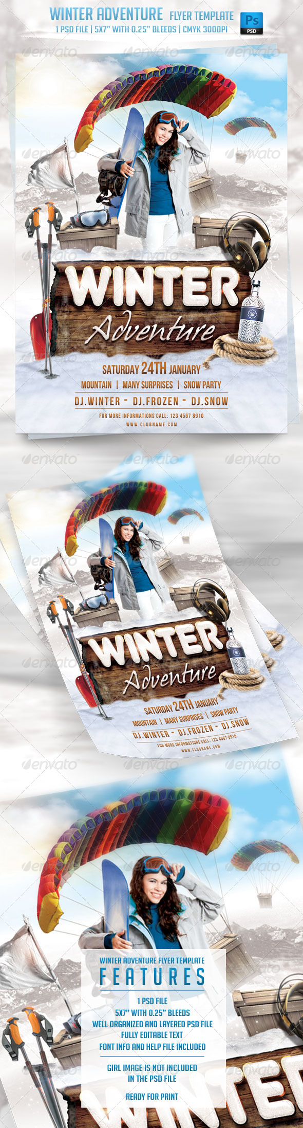 Winter Adventure Flyer Template - Events Flyers