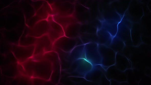 Abstract Particles Background With Dots Red And Blue Loop 4k