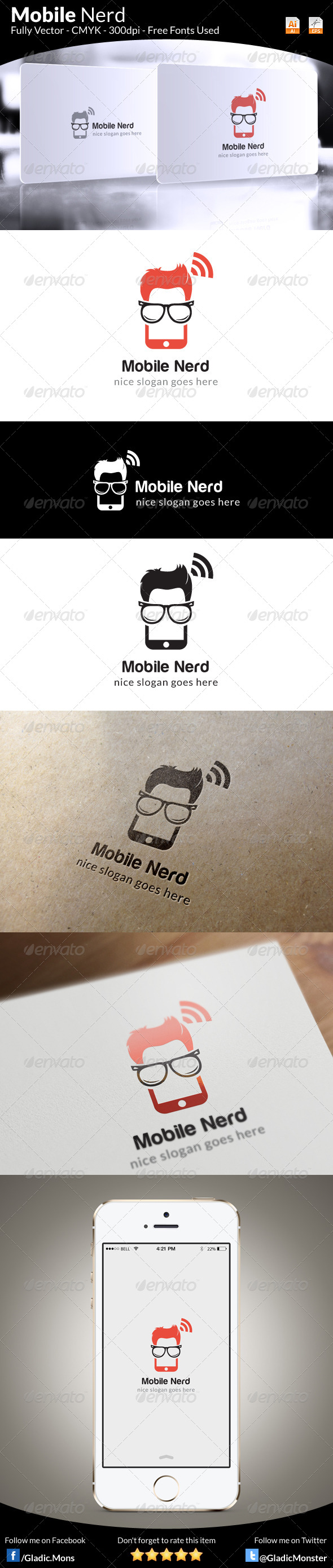Mobile Nerd Logo Template - Symbols Logo Templates