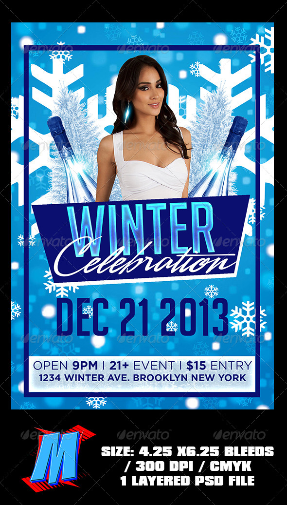 Winter Celebration Flyer - Clubs & Parties Events