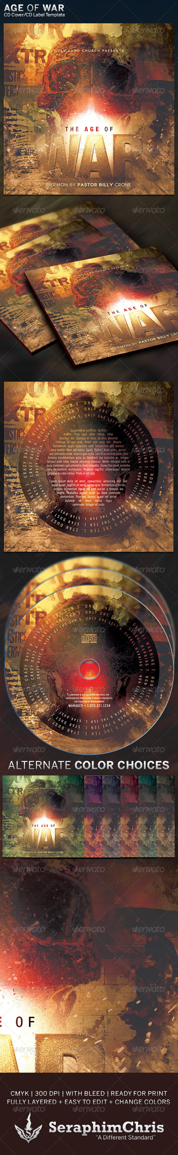 Age of War: CD Cover Artwork Template - CD & DVD Artwork Print Templates