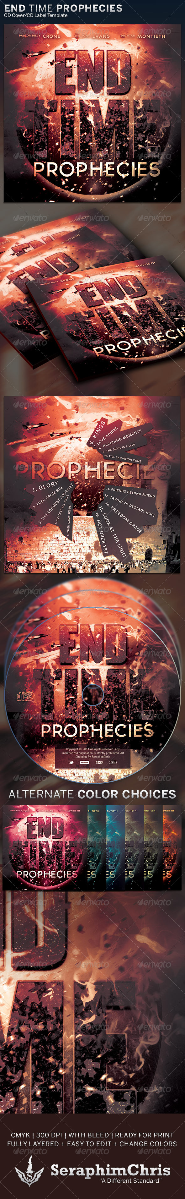 End Time Prophecies: CD Cover Artwork Template - CD & DVD Artwork Print Templates