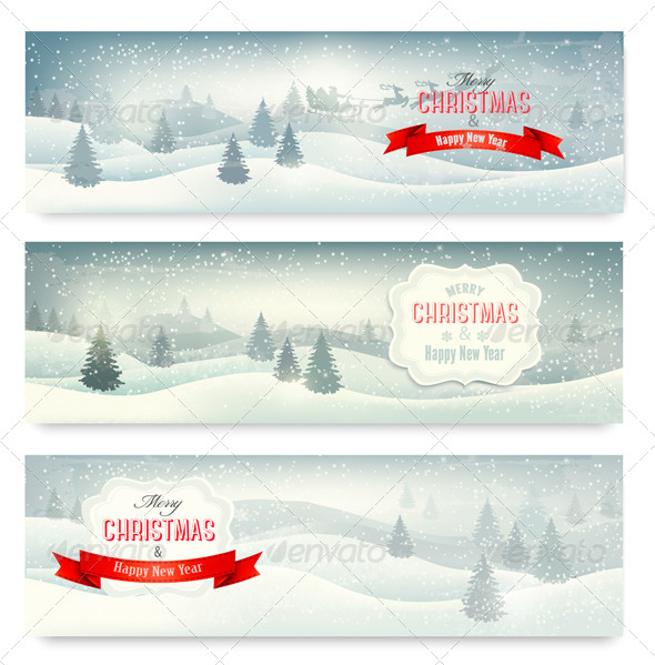 Three Christmas Landscape Banners - Christmas Seasons/Holidays