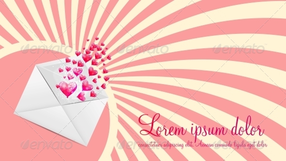 Valentines Day Card with Heart Shaped Balloons - Valentines Seasons/Holidays