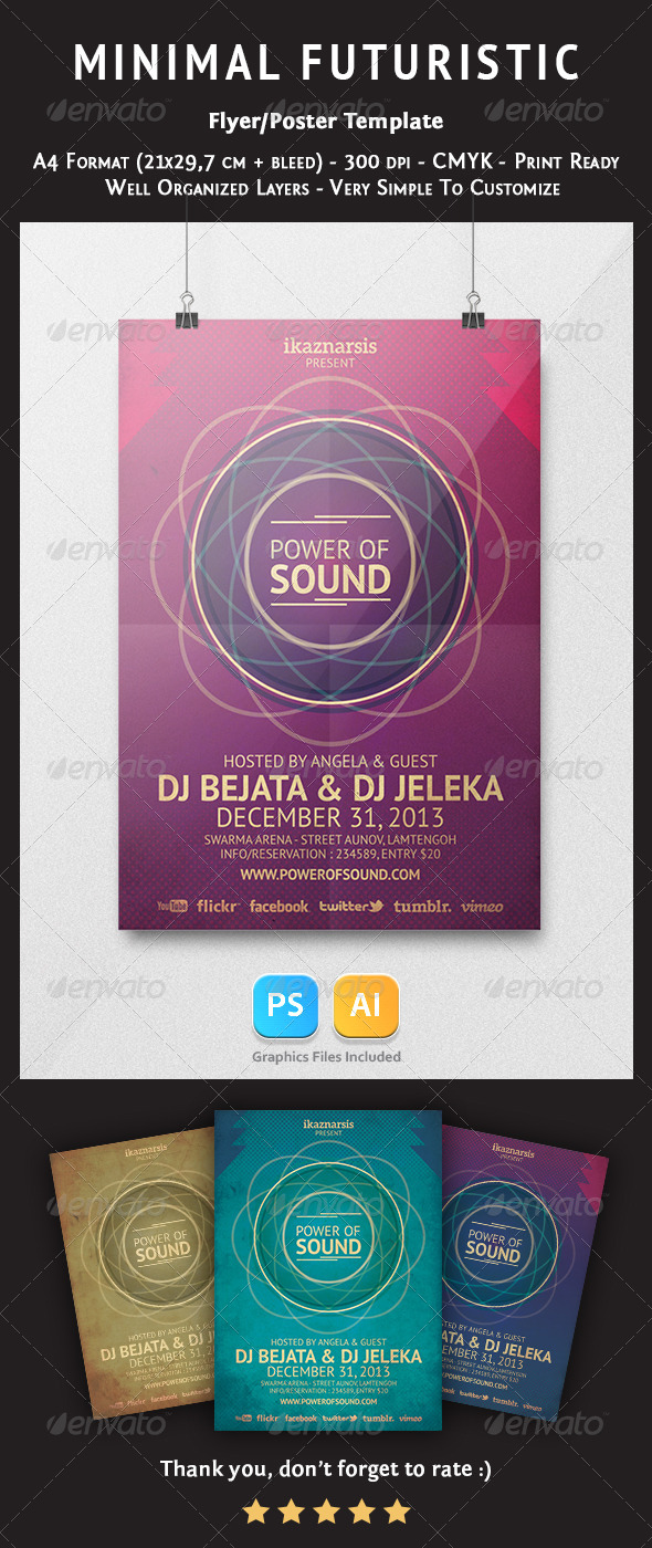 Minimal Futuristic Flyer Template - Clubs & Parties Events