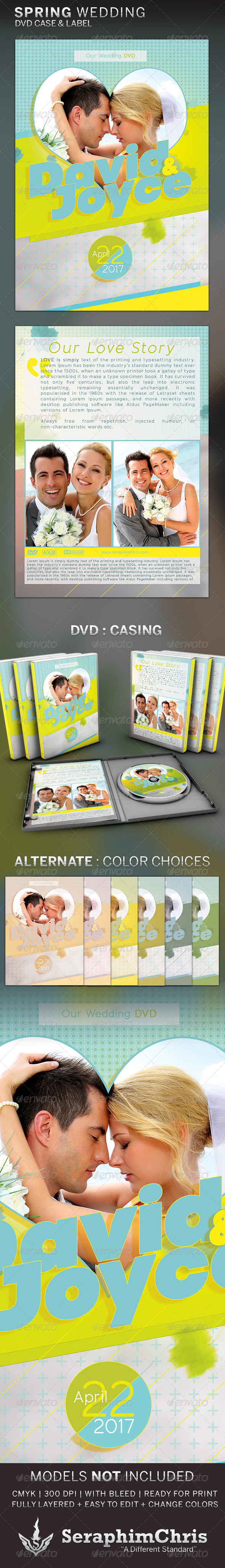 Spring Wedding DVD Template - CD & DVD Artwork Print Templates