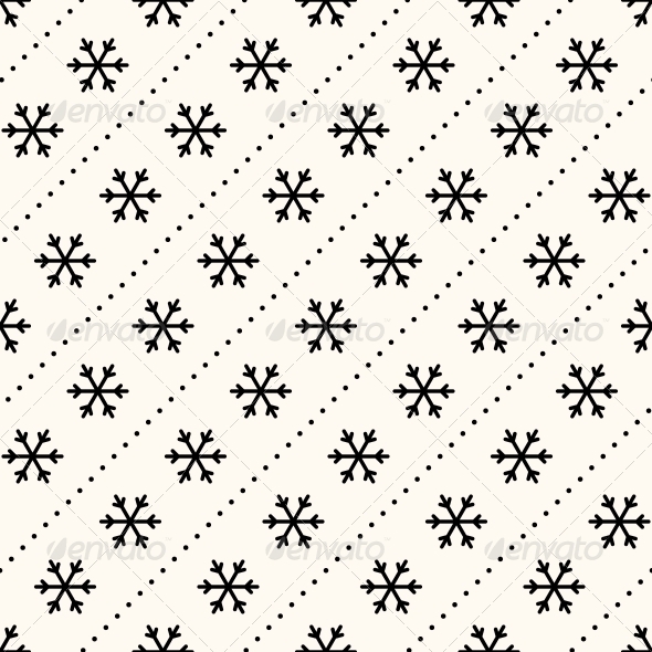 Vector Seamless Winter Retro Pattern - Patterns Decorative