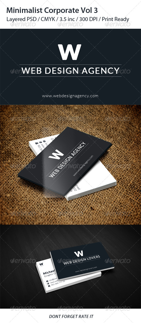 Minimalist Corporate Business Card Vol 2 - Corporate Business Cards