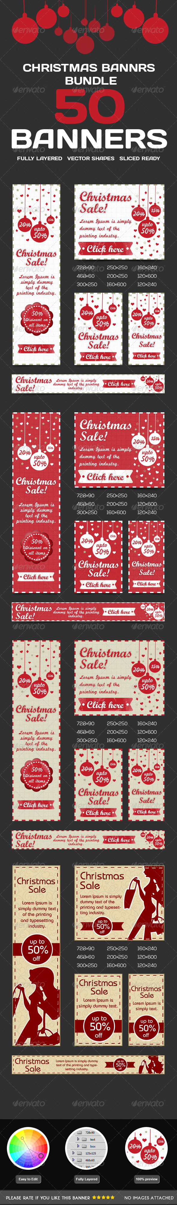 Christmas Banner Bundle - Banners & Ads Web Elements