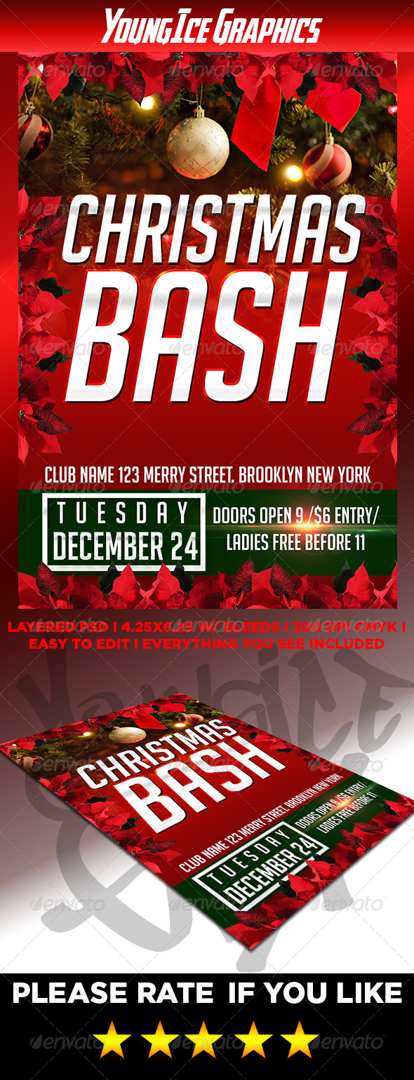 Christmas Bash Flyer - Clubs & Parties Events