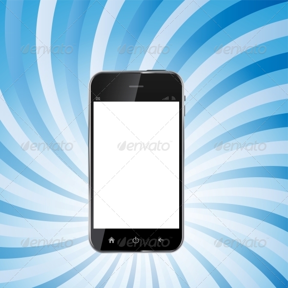 Abstract Design Realistic Mobile Phone with Blank - Computers Technology