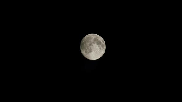 Moon And Clouds In Night Slow Time Lapse