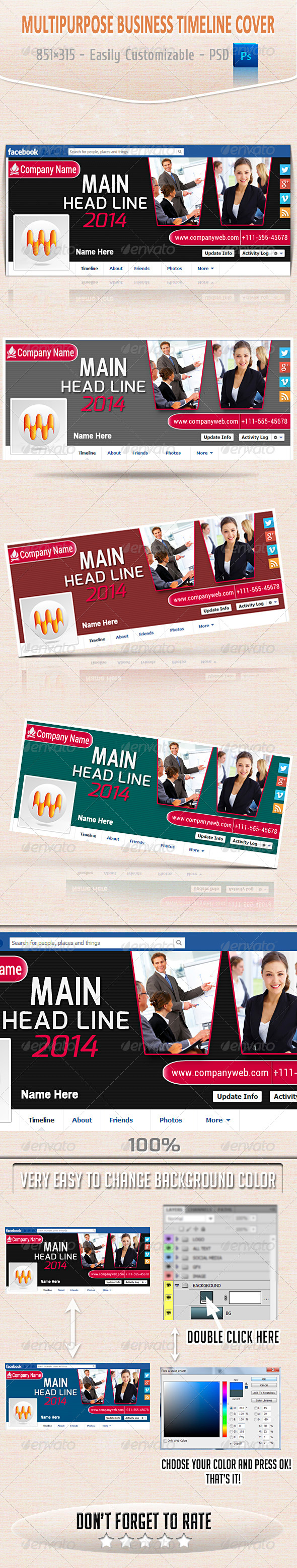 Multipurpose Business Timeline Cover - Facebook Timeline Covers Social Media