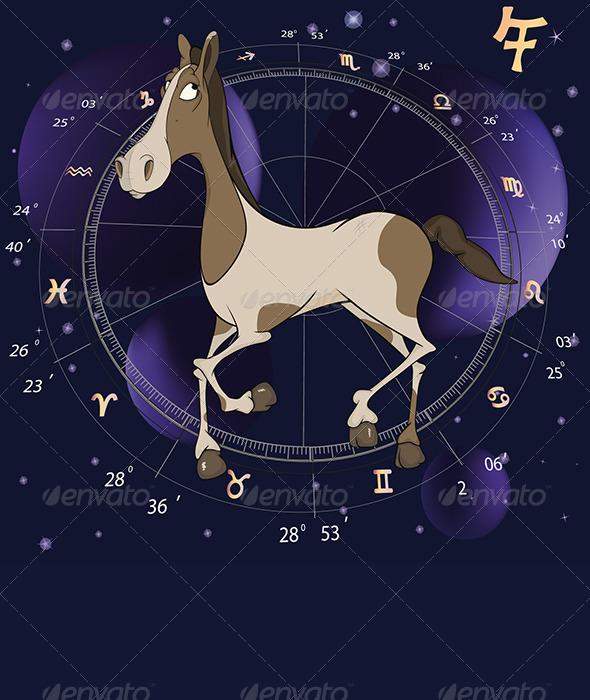 Year of a Horse Cartoon Chinese Horoscope - New Year Seasons/Holidays