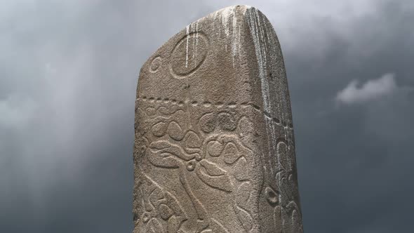 Inscription of Obelisk Menhir From Old Ancient Times alt