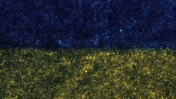 Ukraine Flag With Abstract Particles