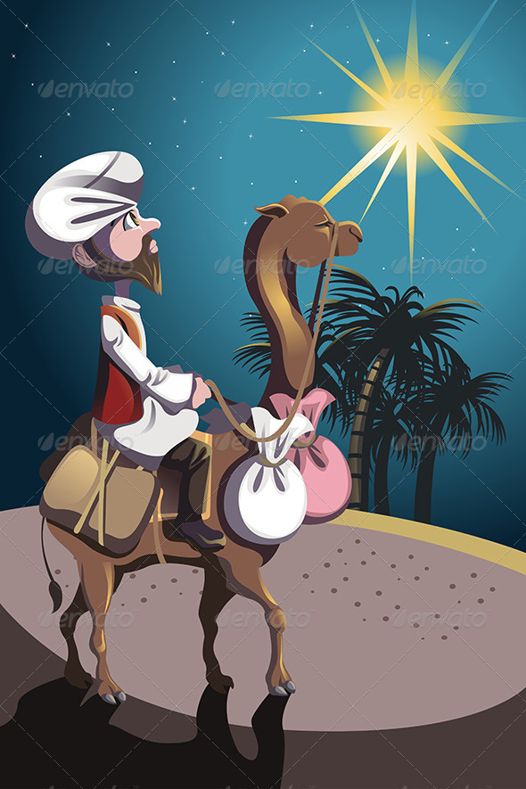 Riding Camel in Desert - People Characters