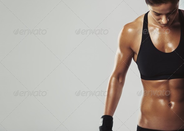 Female resting with intense workout - Stock Photo - Images
