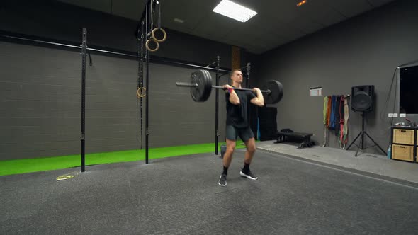 Athletes exercising weight lifting at gym