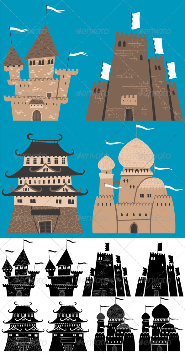 Cartoon Castles - Buildings Objects
