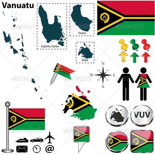 Map of Vanuatu - Travel Conceptual