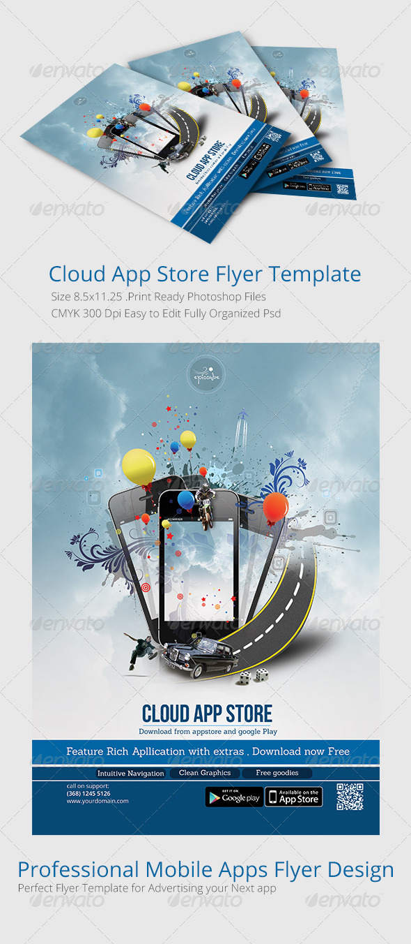 Cloud App Store Flyer Template - Corporate Flyers
