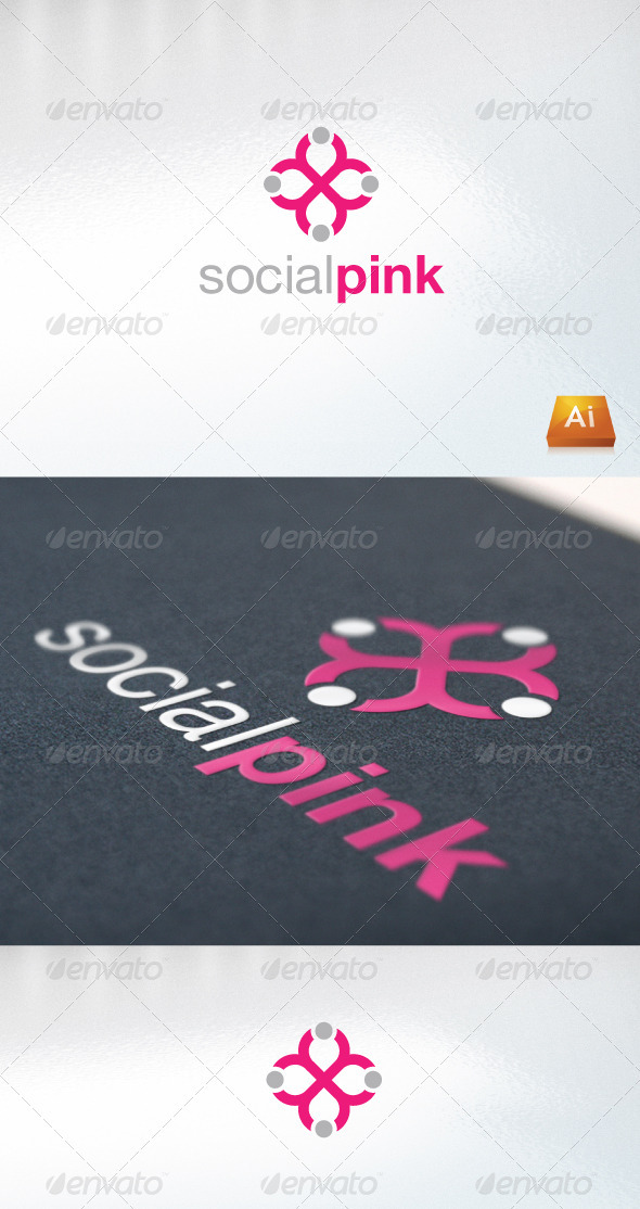 social pink - Humans Logo Templates
