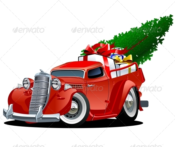 Cartoon Christmas Pickup - Christmas Seasons/Holidays