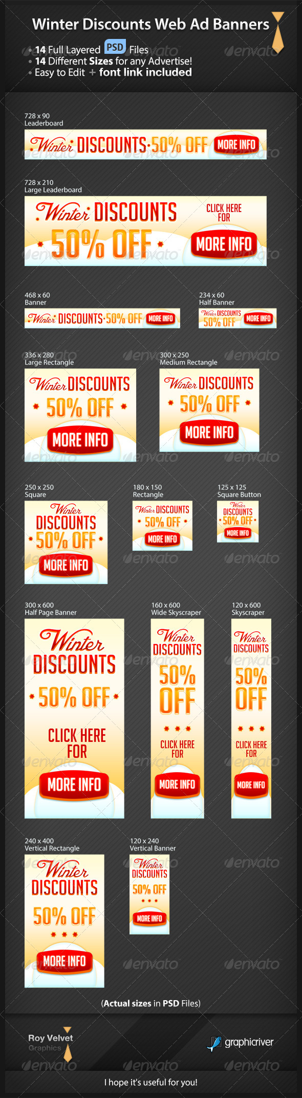 Winter Discounts Web Ad Banners - Banners & Ads Web Elements