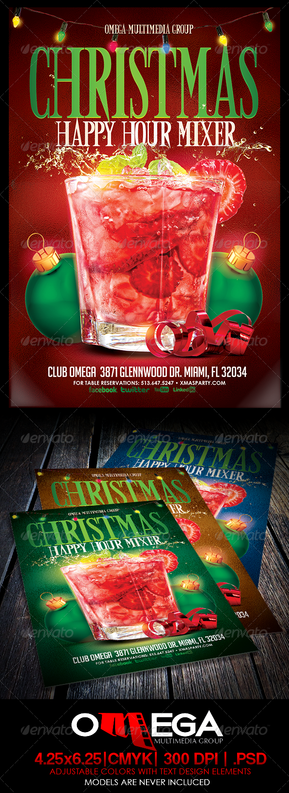 Christmas Happy Hour Mixer - Events Flyers