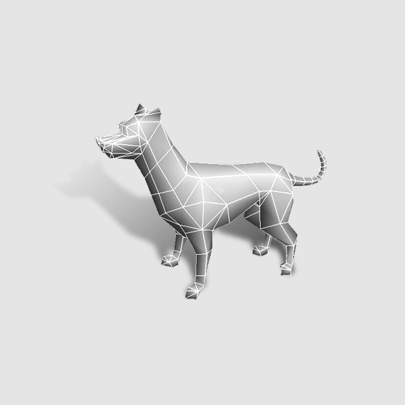 Dog Low Poly - 3Docean 6360924