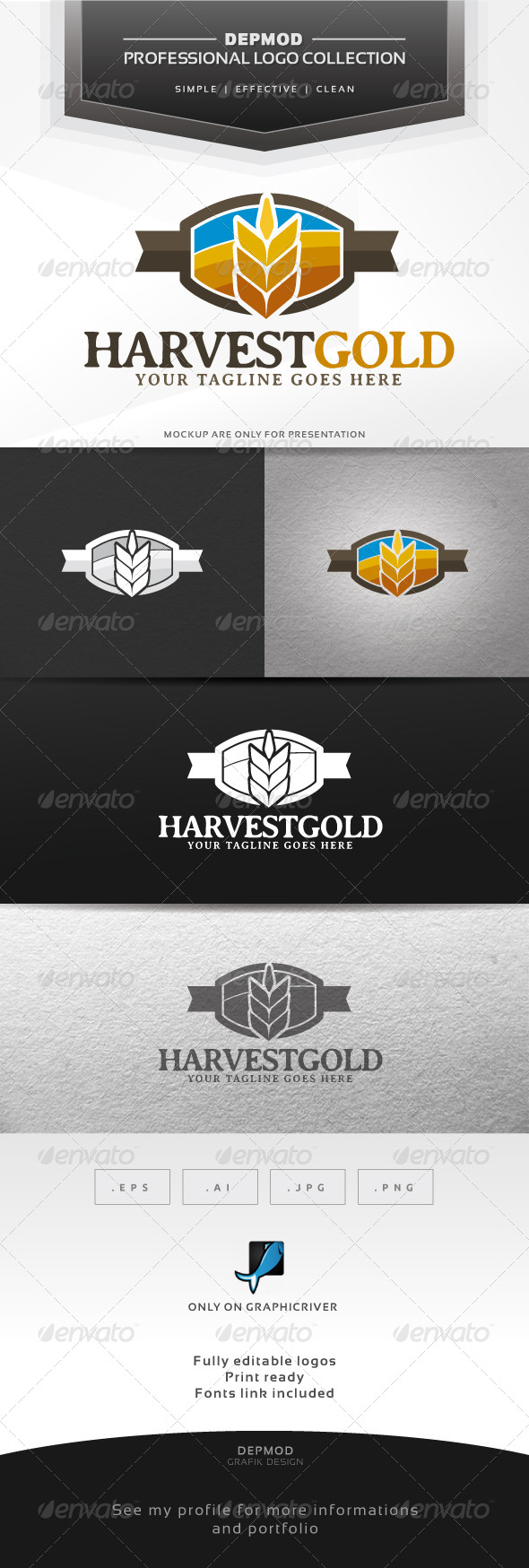 Harvest Gold Logo - Nature Logo Templates