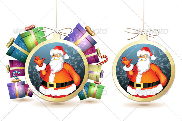 Christmas with Gifts and Santa - Christmas Seasons/Holidays