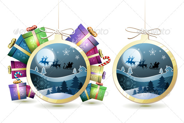 Christmas with Gifts and Santa - Christmas Seasons/Holidays