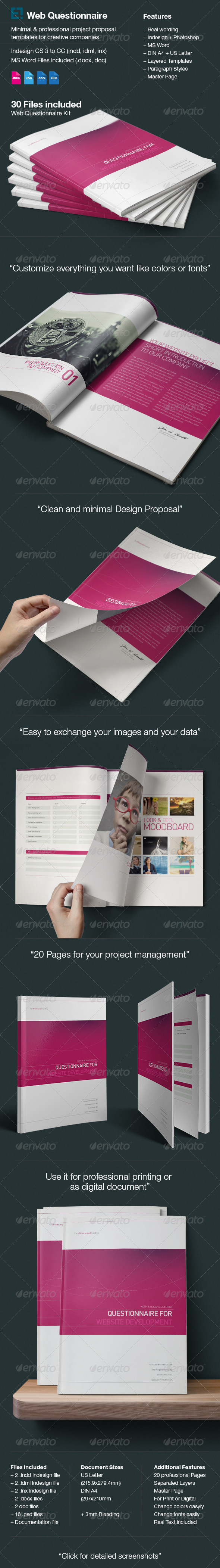 Questionnaire for Web Design - Proposal - Proposals & Invoices Stationery
