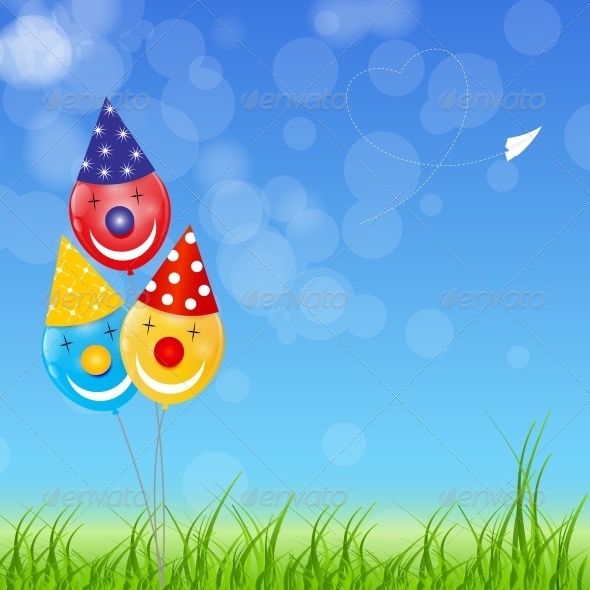 Color Glossy Balloons Background - Birthdays Seasons/Holidays
