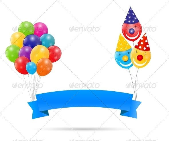 Color Glossy Balloons Background - Birthdays Seasons/Holidays